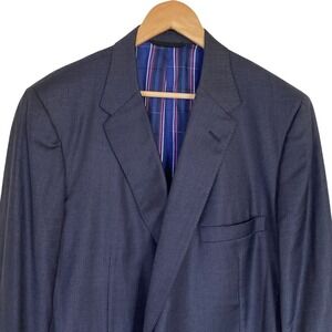 Tom James Bespoke Mens 2 Button Blazer Sport Coat Size‎ 50R Navy Classic